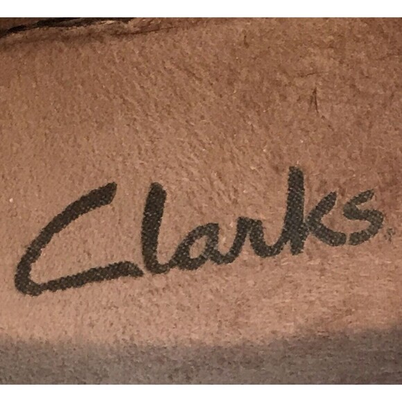 Clarks May Poppy Brown Leather Slip On Loafers Women's 7.5M Side Gusset Shoes - Picture 10 of 11